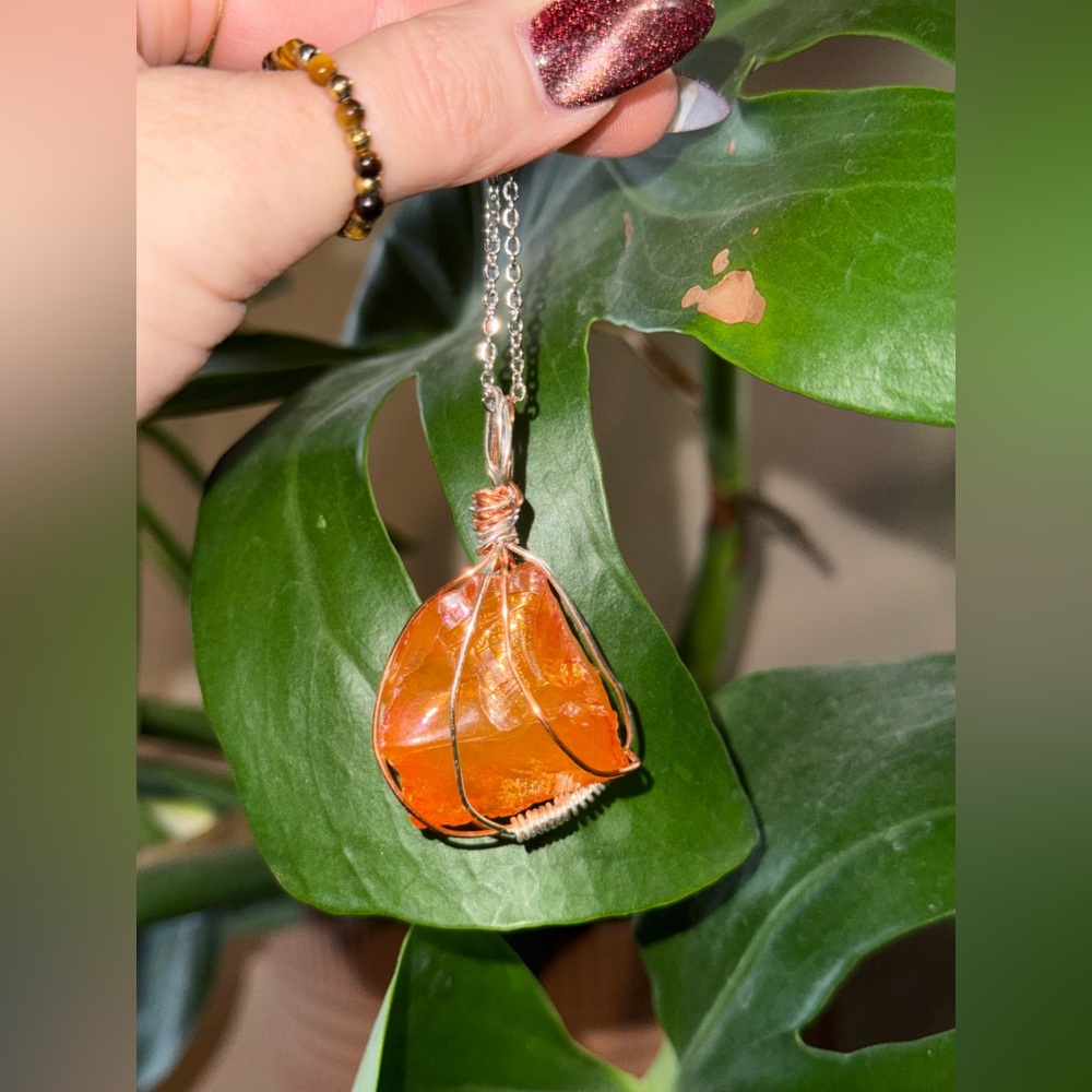 Statement Orange Aura Quartz Crystal - image 3